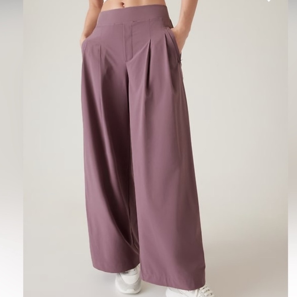 Athleta Mauve Wide-Leg Pants